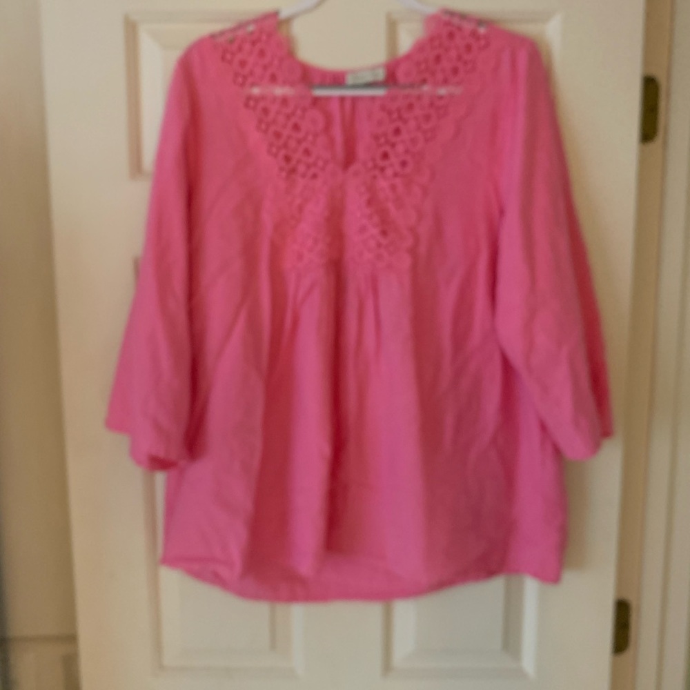 Pink linen top